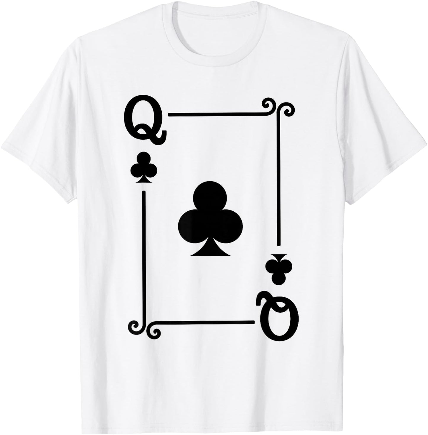 Playing Cards Costume - Queen Clubs Card - Queen Card T-Shirt - T-Shirt | White