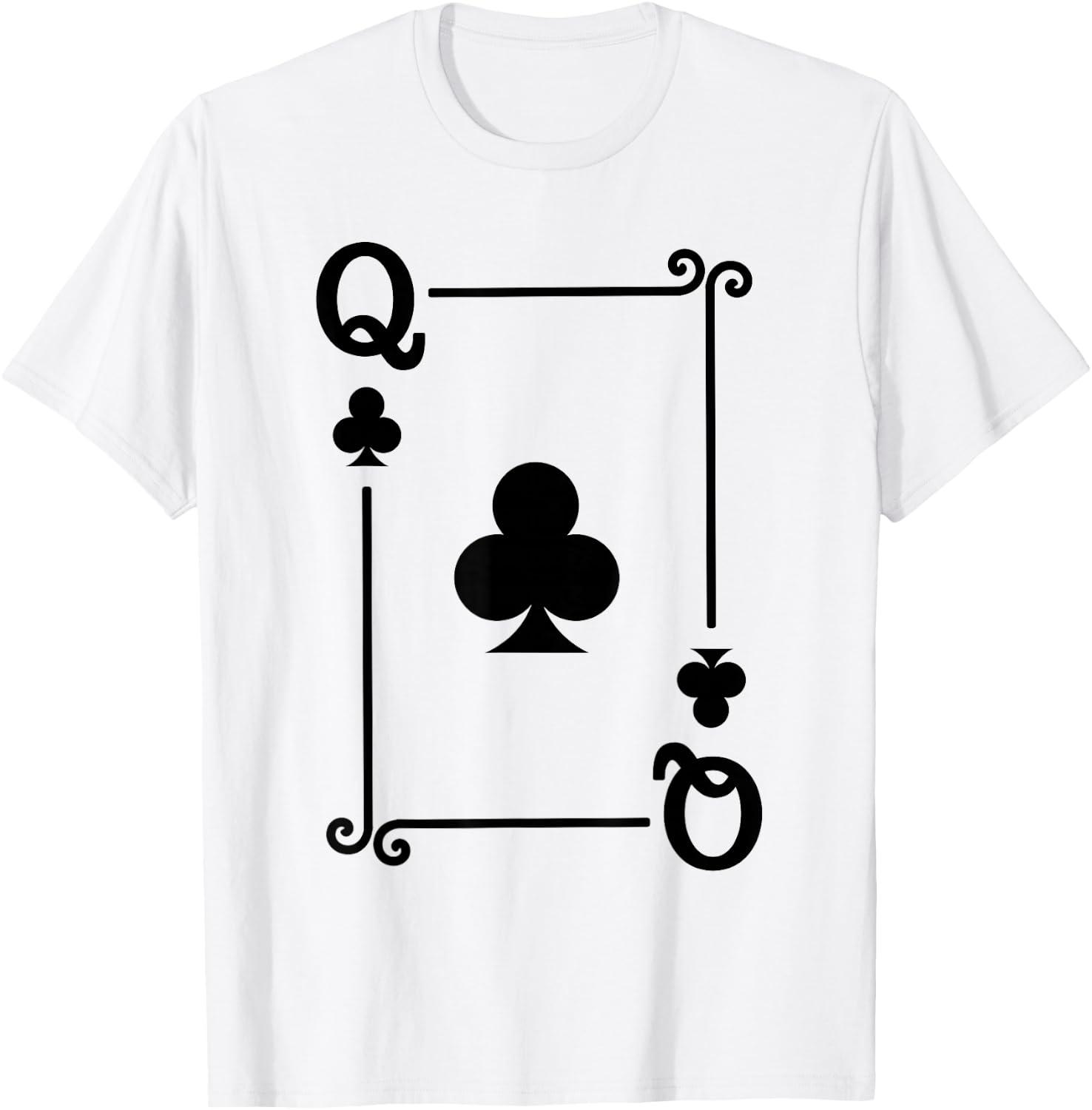 Playing Cards Costume - Queen Clubs Card - Queen Card T-Shirt - T-Shirt | White