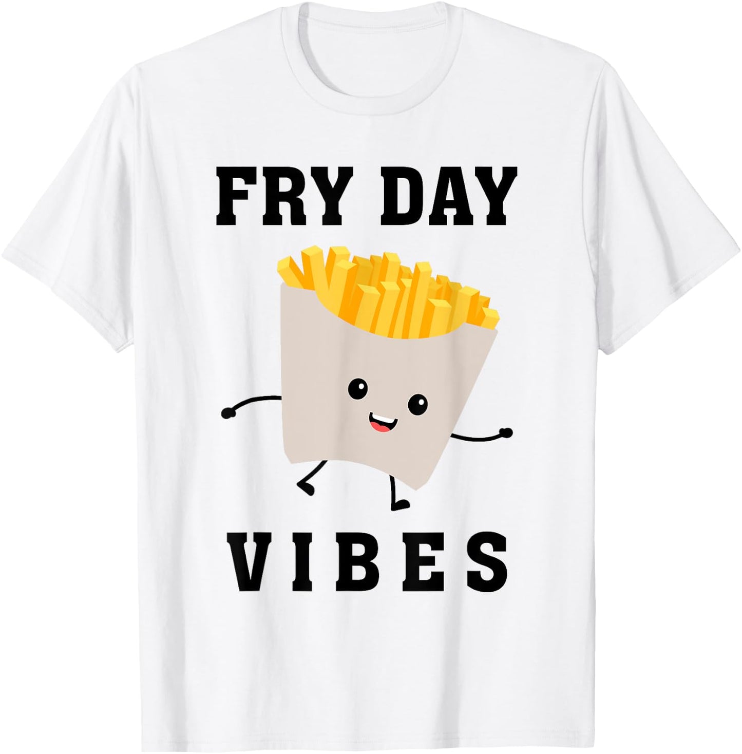 Fry Day Vibes Funny French Fries Kid T-Shirt - T-Shirt | White