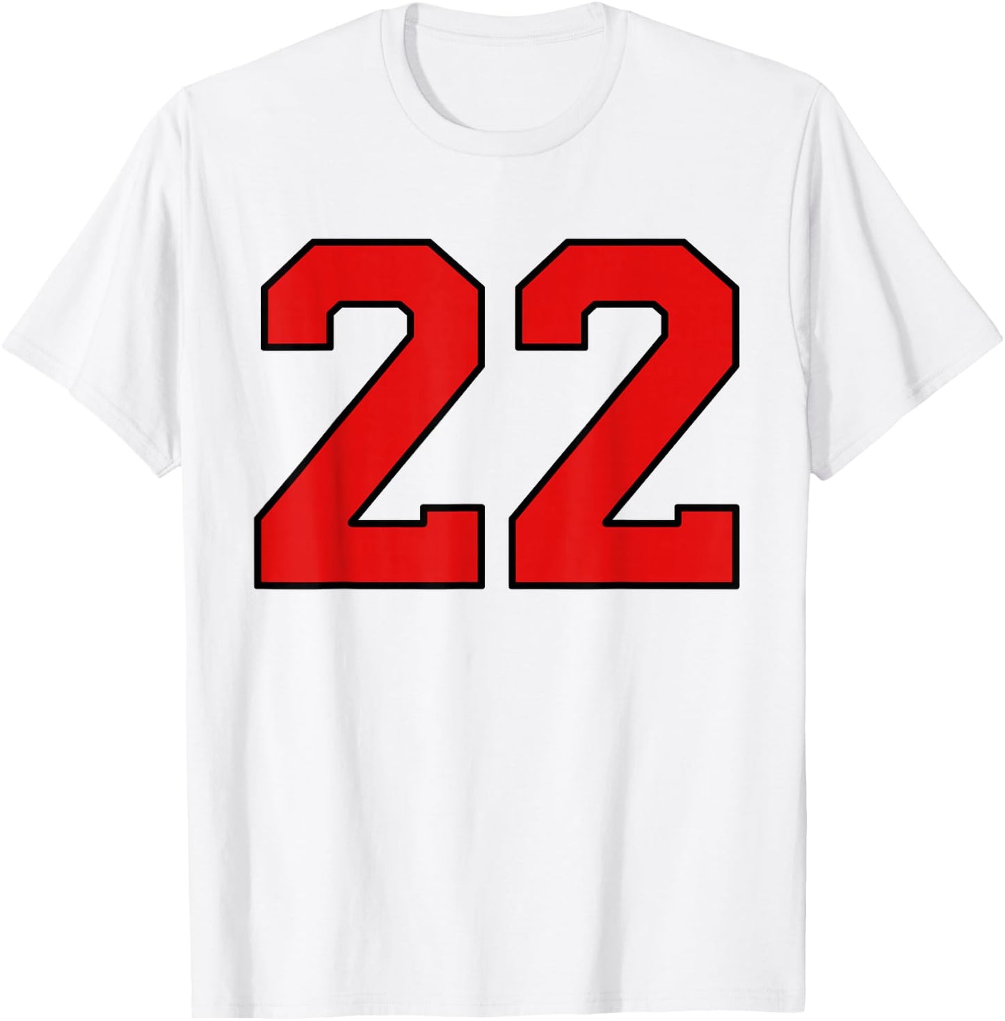 Lucky Number 22 Classic College American Varsity Fan Player T-Shirt - T-Shirt | White