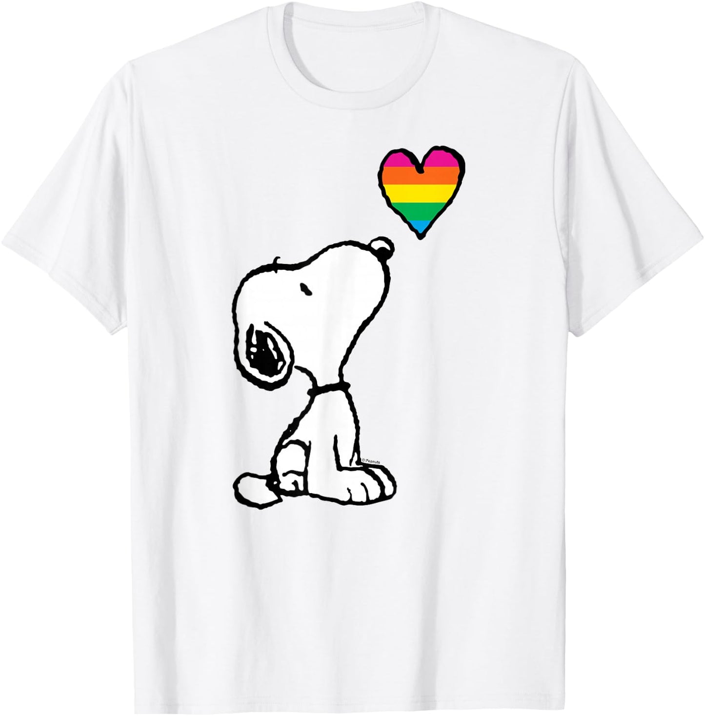 Peanuts - Snoopy Pride Month Rainbow Heart T-Shirt - T-Shirt | White