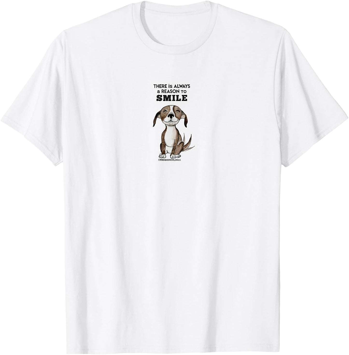 Red and Howling Smile Dog Women Girls Kids T-Shirt - T-Shirt | White