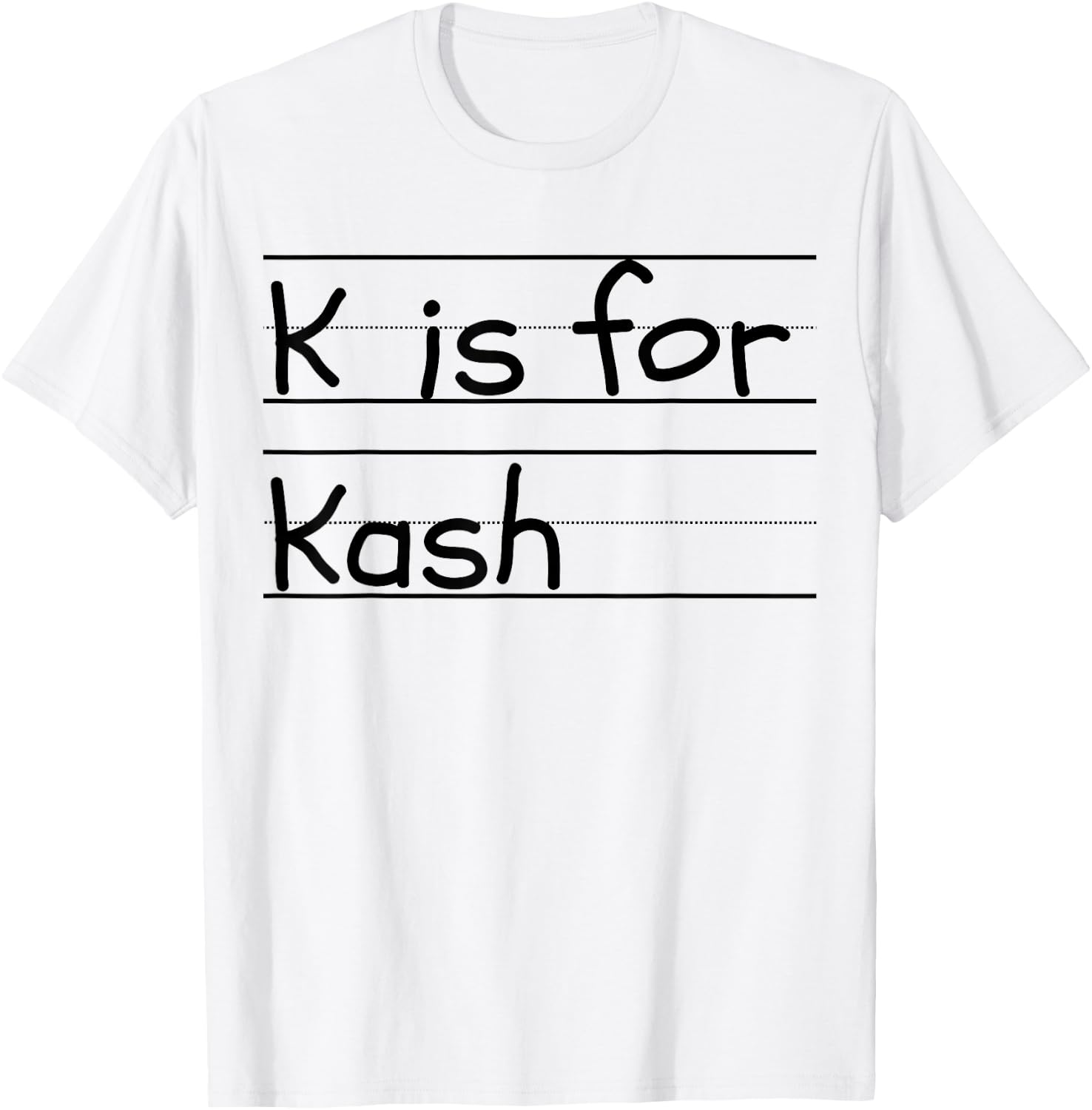 Personalized K is for Kash Name Student Kindergarten T-Shirt - T-Shirt | White