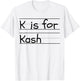 Personalized K is for Kash Name Student Kindergarten T-Shirt - T-Shirt | White