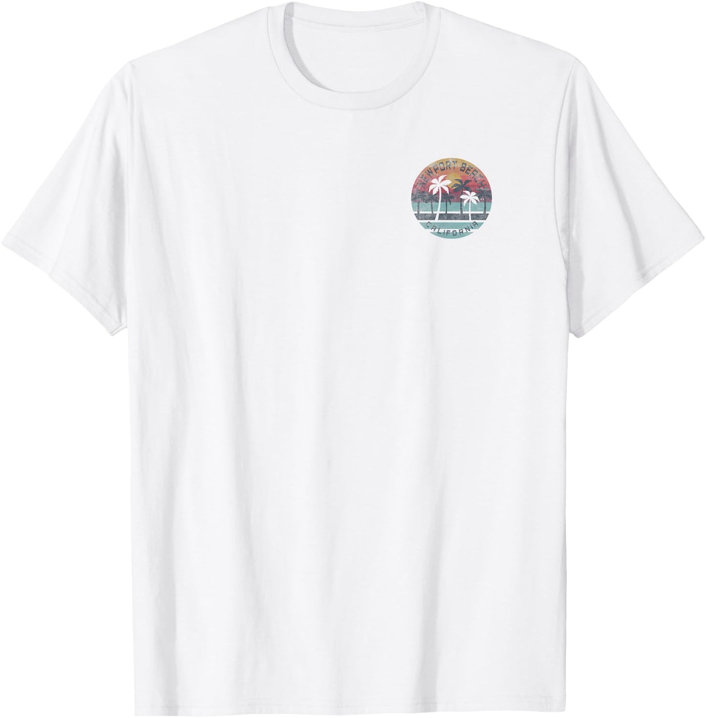Newport Beach, California Palm Tree Graphic T-Shirt - T-Shirt | White