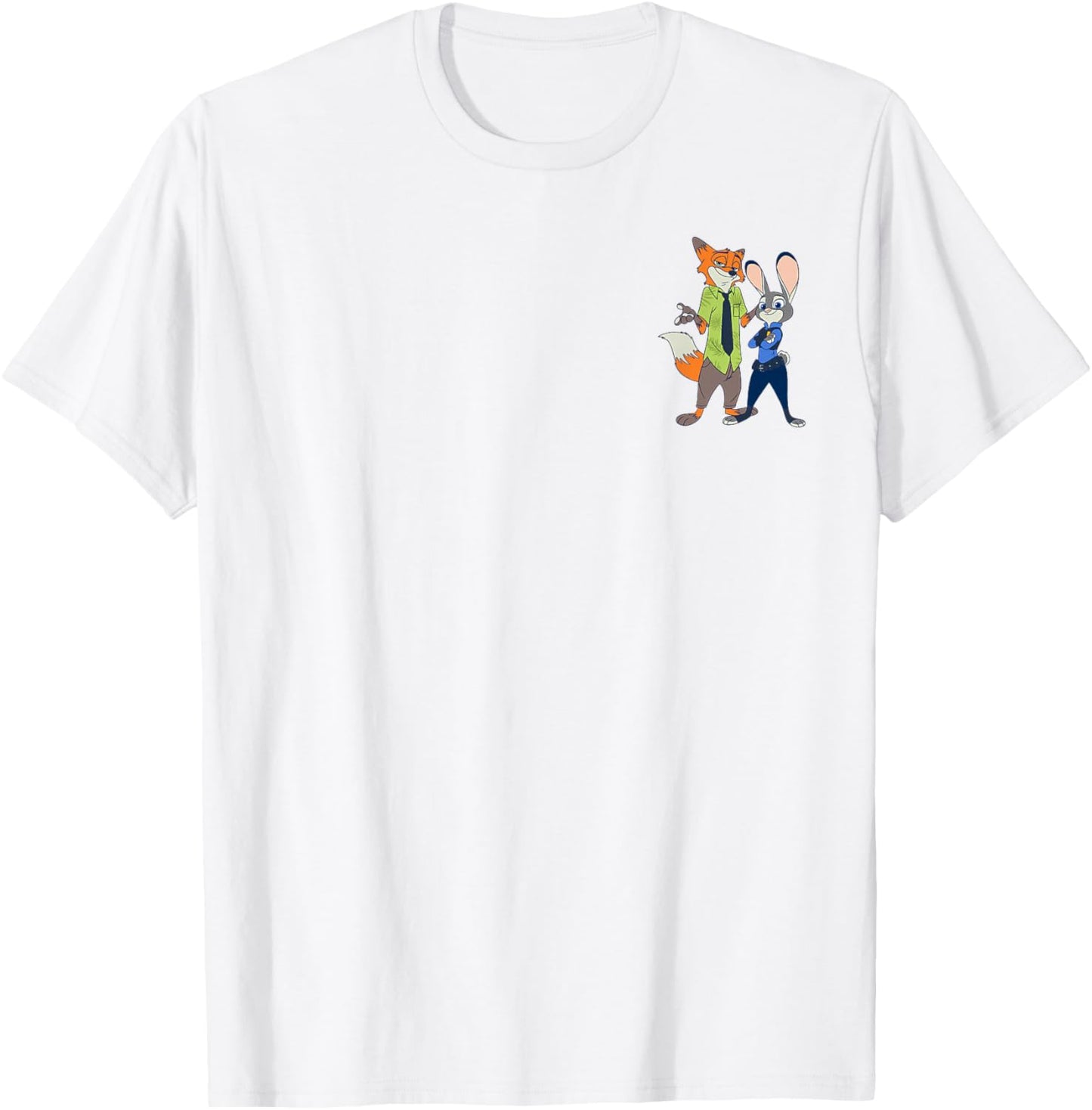 Disney Zootopia Judy Hopps & Finnick Partner Pocket Logo T-Shirt - T-Shirt | White