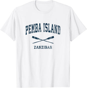 Pemba Island Zanzibar Vintage Nautical Paddles Sports Oars T-Shirt - T-Shirt | White