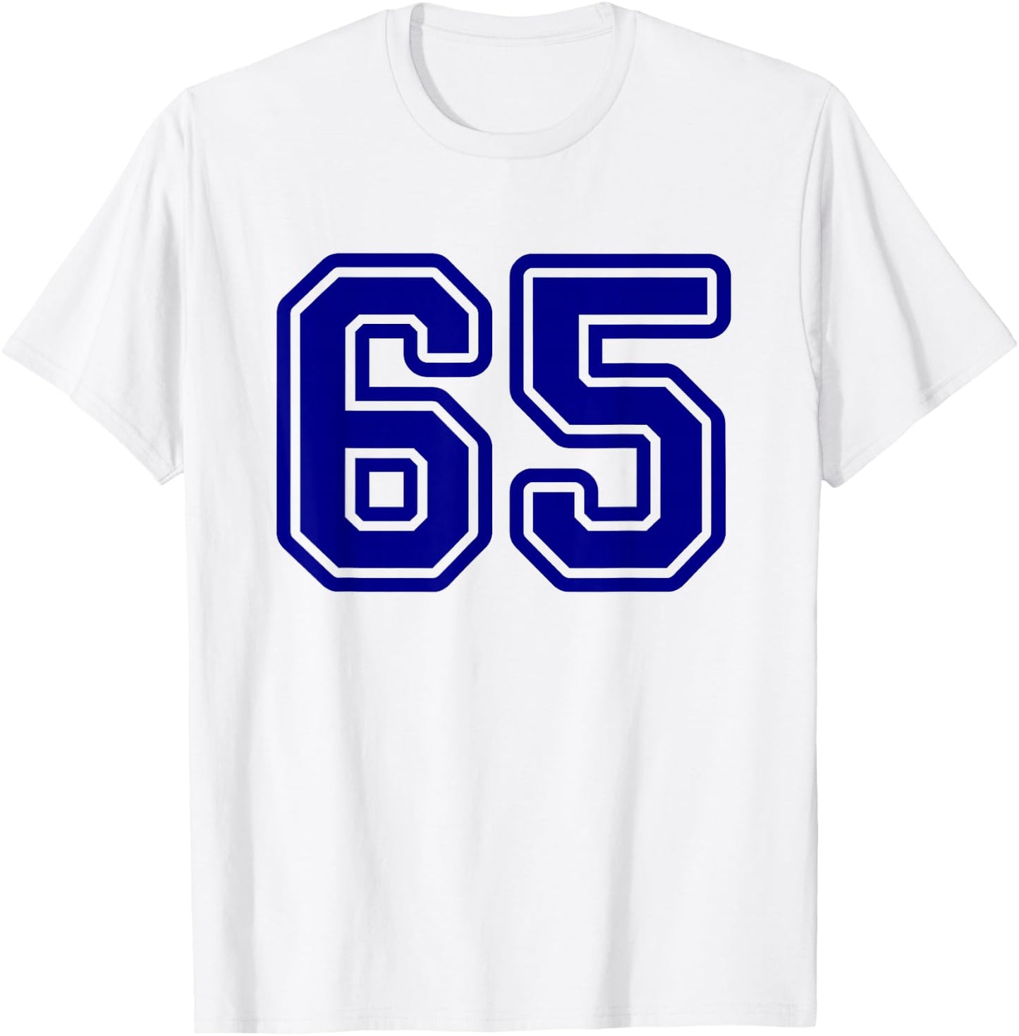 Number #65 Blue Sport Number 65 T-Shirt - T-Shirt | White