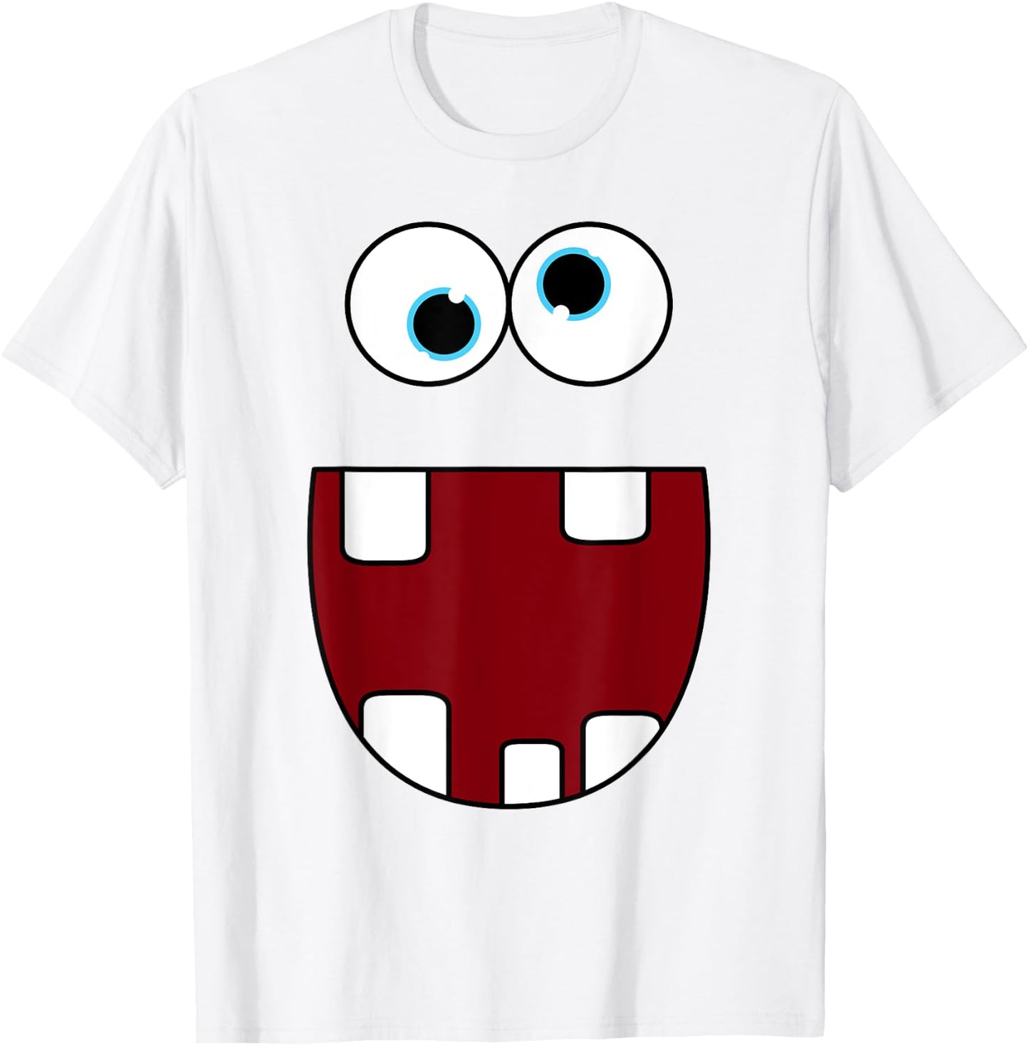 Funny Silly Monster Face Smiling Easy Halloween Costume T-Shirt - T-Shirt | White