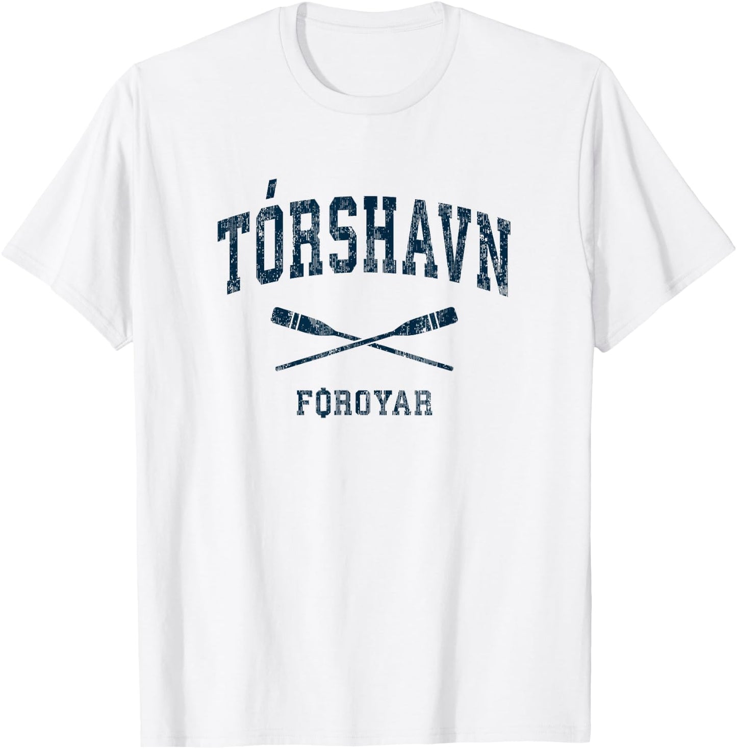 Torshavn Faroe Islands Vintage Nautical Paddles Sports Oars T-Shirt - T-Shirt | White