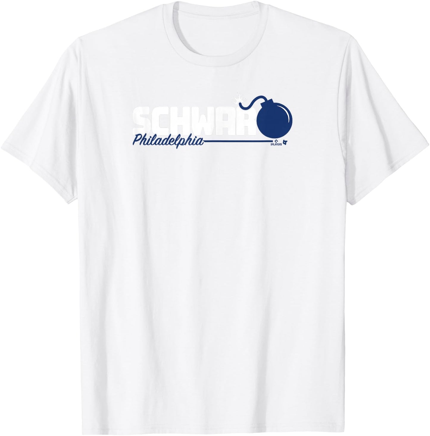 BreakingT Kyle Schwarber - Schwarbomb Logo - Philadelphia Baseball T-Shirt - T-Shirt | White