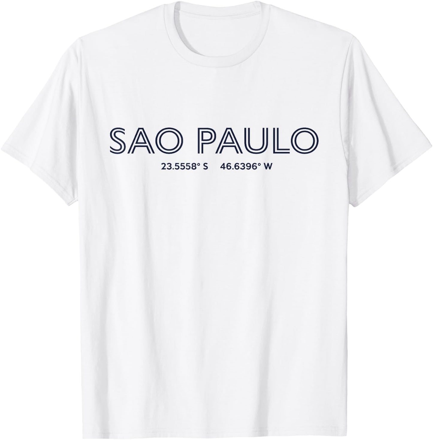 Brazil City Coordinates - Sao Paulo T-Shirt - T-Shirt | White