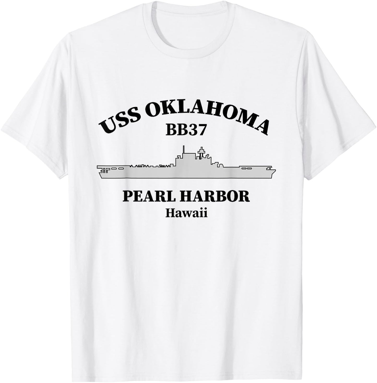 USS Oklahoma Battleship Pearl Harbor Memorial Day of Infamy T-Shirt - T-Shirt | White