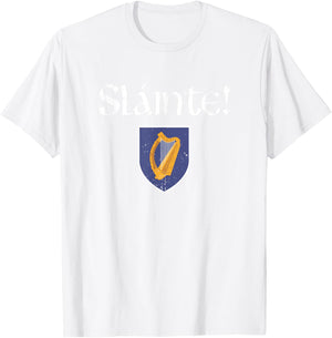 Slainte Shirt Coat of Arms Irish Patriotic St Patrick' Day Men T-Shirt - T-Shirt | White