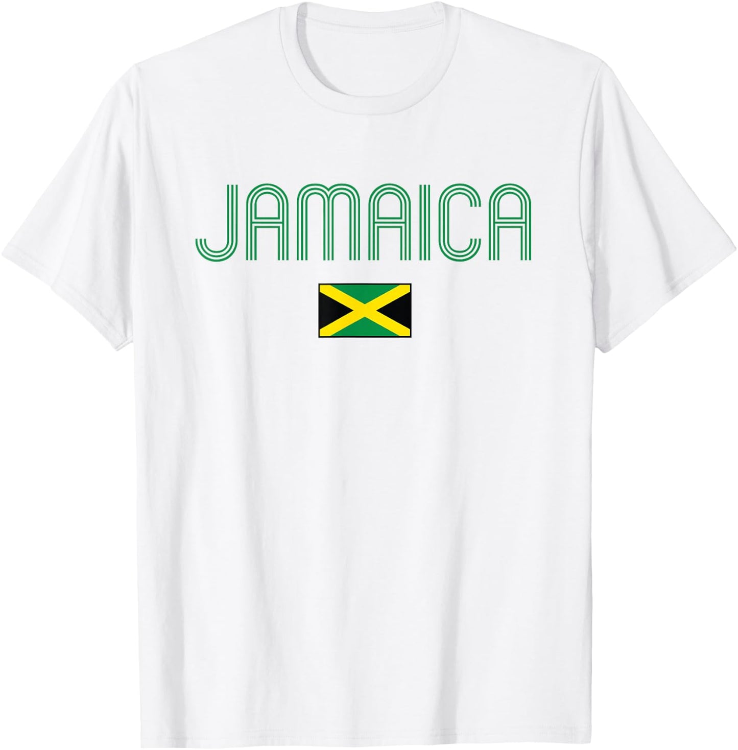 Jamaica Flag Jamaican Vintage Athletic Throwback Souvenir T-Shirt - T-Shirt | White