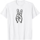 Peace Sign Hand Signal Hand Illustration Vintage T-Shirt - T-Shirt | White