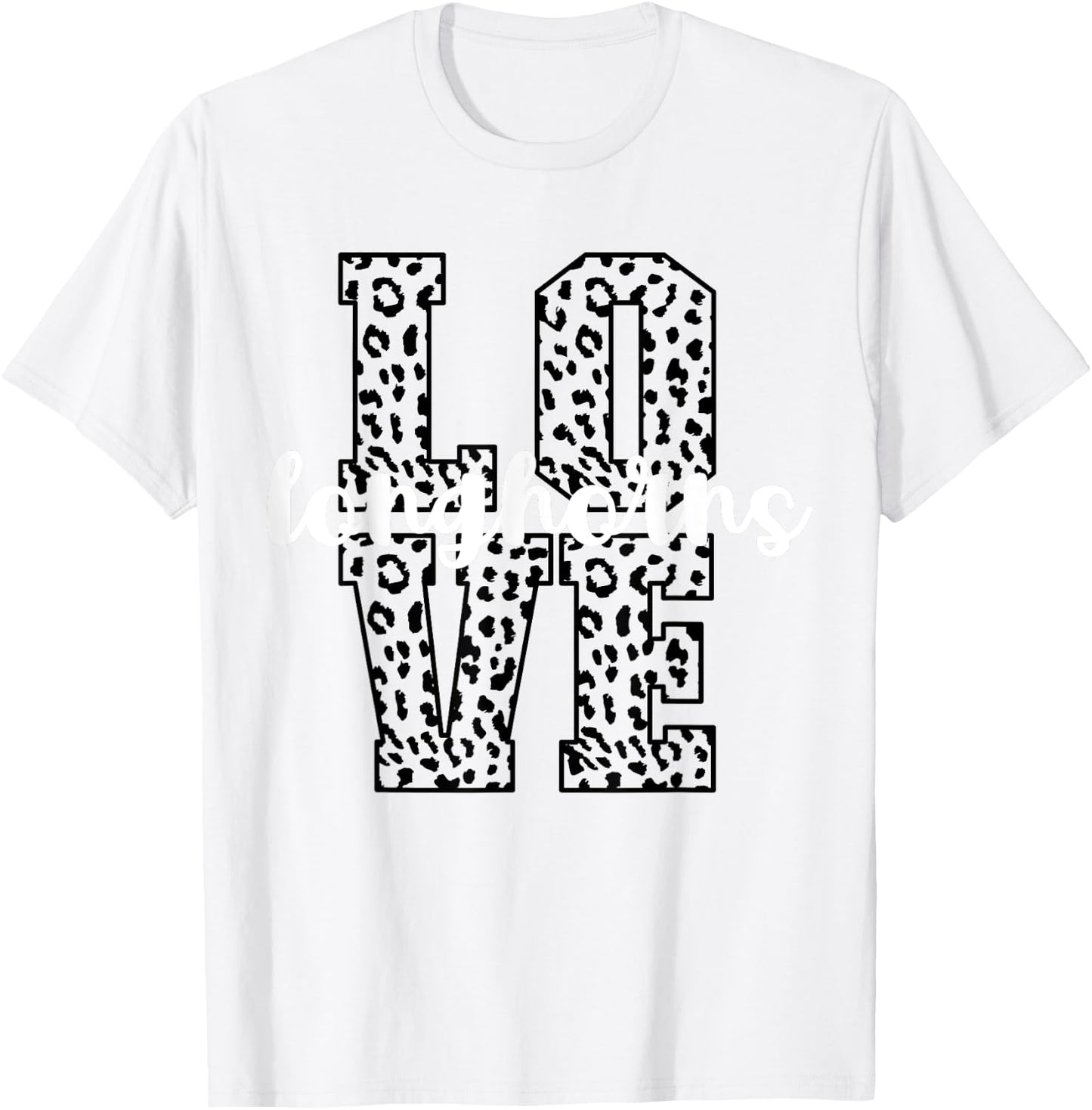 Longhorns Love Team Mascot School Spirit Game Night Leopard T-Shirt - T-Shirt | White