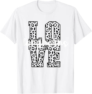 Longhorns Love Team Mascot School Spirit Game Night Leopard T-Shirt - T-Shirt | White