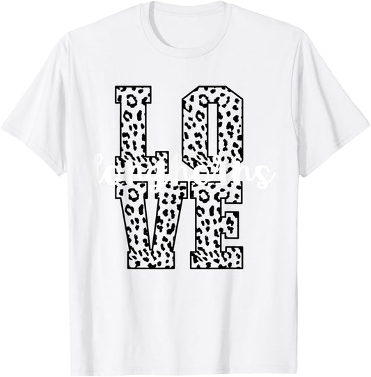 Longhorns Love Team Mascot School Spirit Game Night Leopard T-Shirt - T-Shirt | White