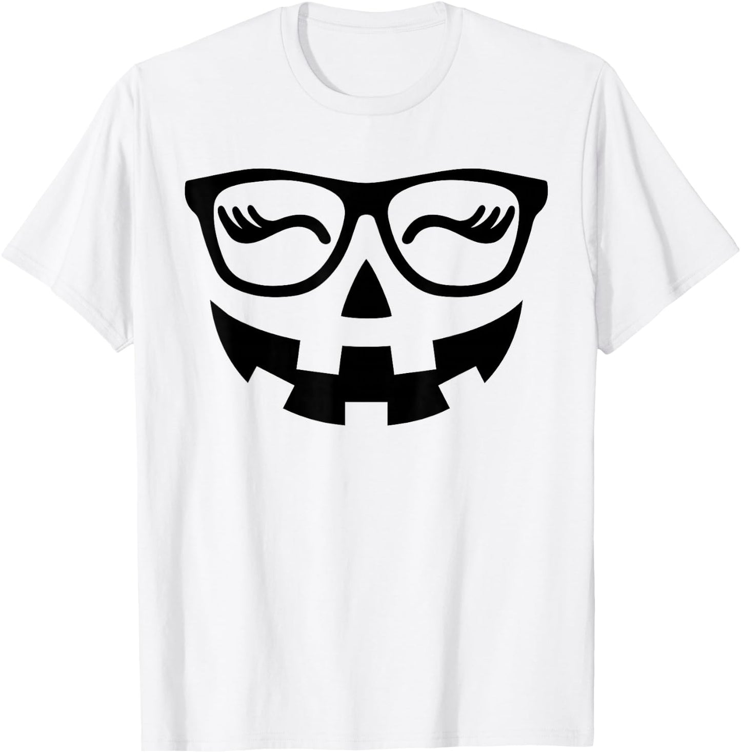 Jack O Lantern Face Pumpkin Glasses Hallowen Costume Nerd T-Shirt - T-Shirt | White