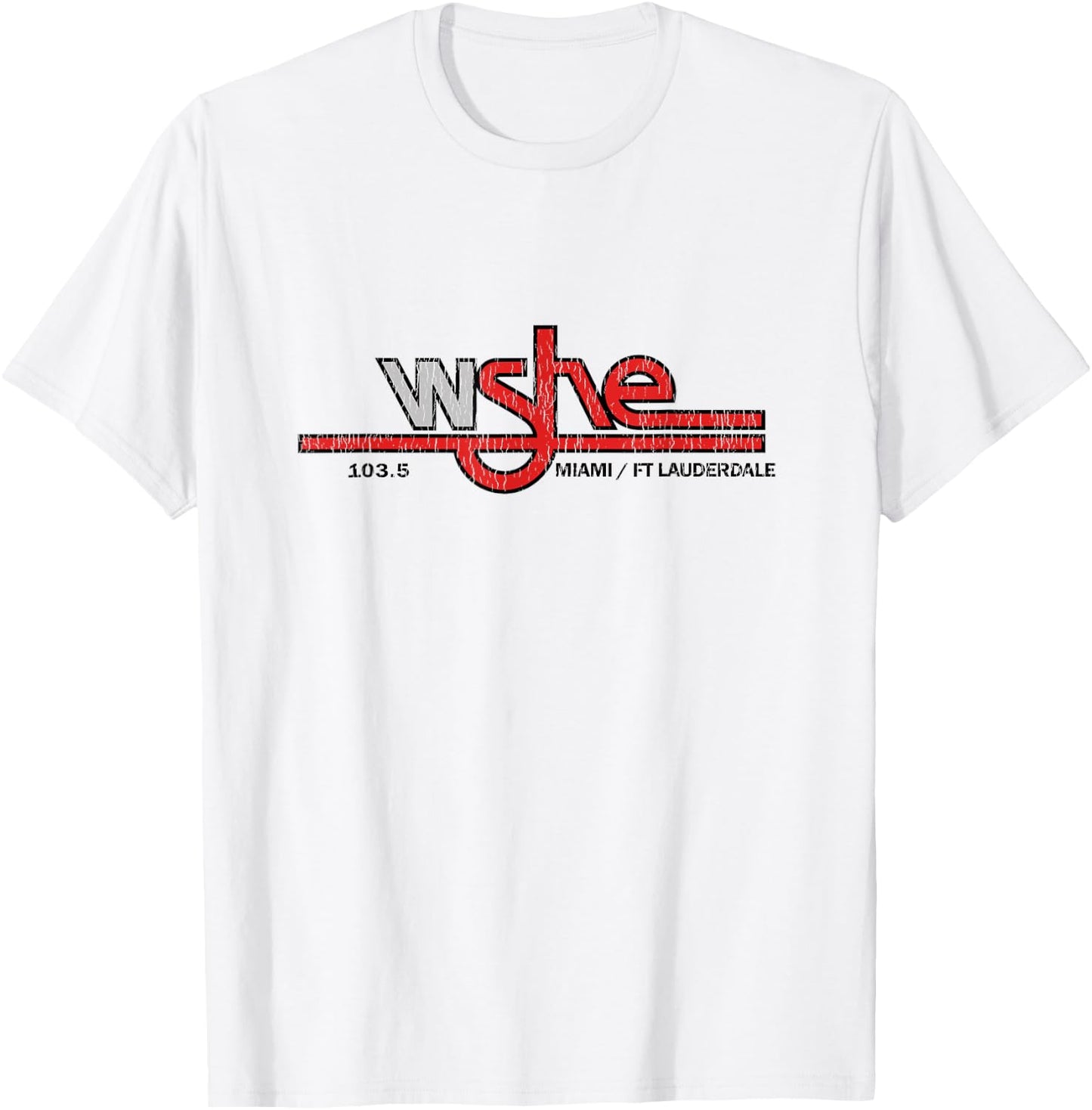 WSHE Rock Music for Rock Fan from 70s and 80s Vintage T-Shirt - T-Shirt | White