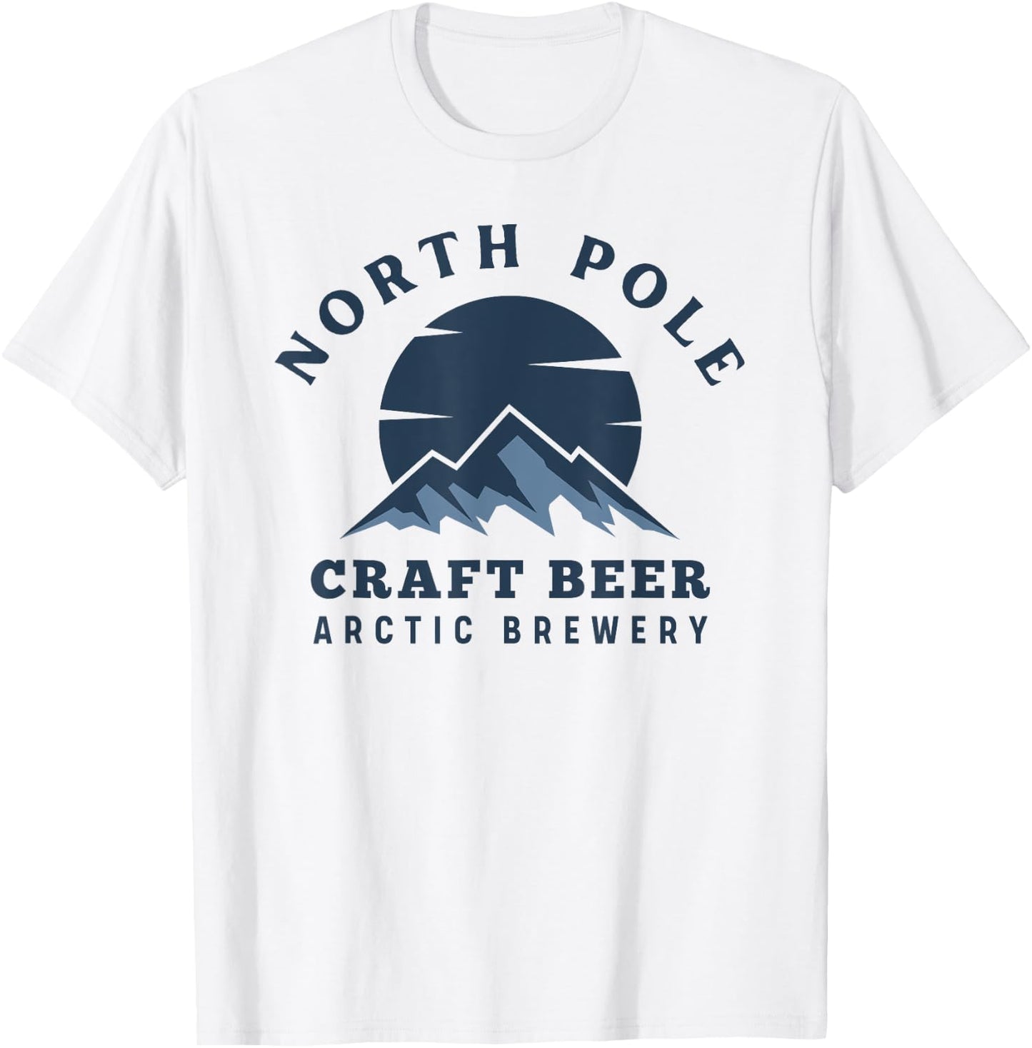 Merry Christmas North Pole Craft Beer Brewery Santa Novelty T-Shirt - T-Shirt | White