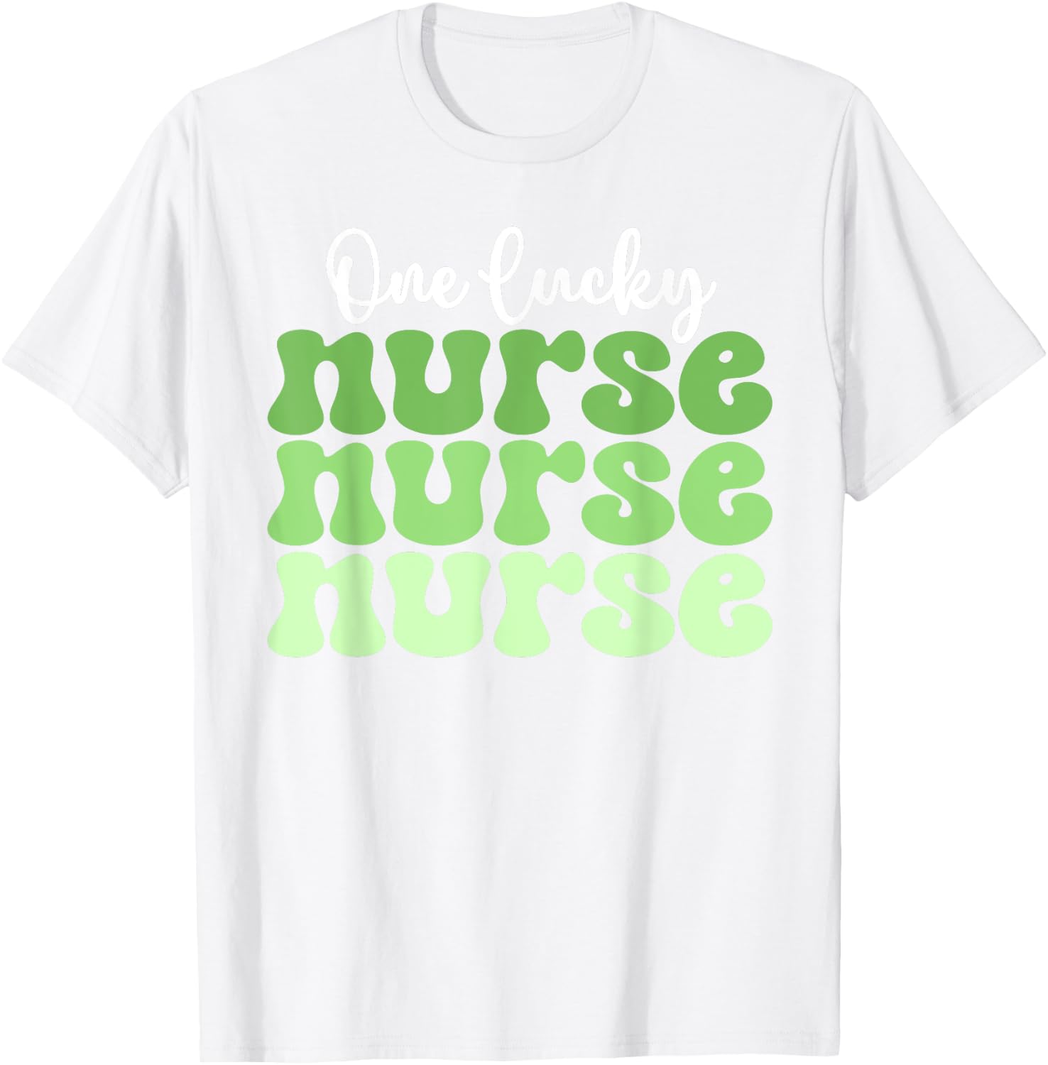 One Lucky Nurse Nicu Er Icu Peds Retro St Patricks Day Nurse T-Shirt - T-Shirt | White