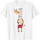 Teacher Reading Giraffe Holding Book Character Kid Boy Women T-Shirt - T-Shirt | White
