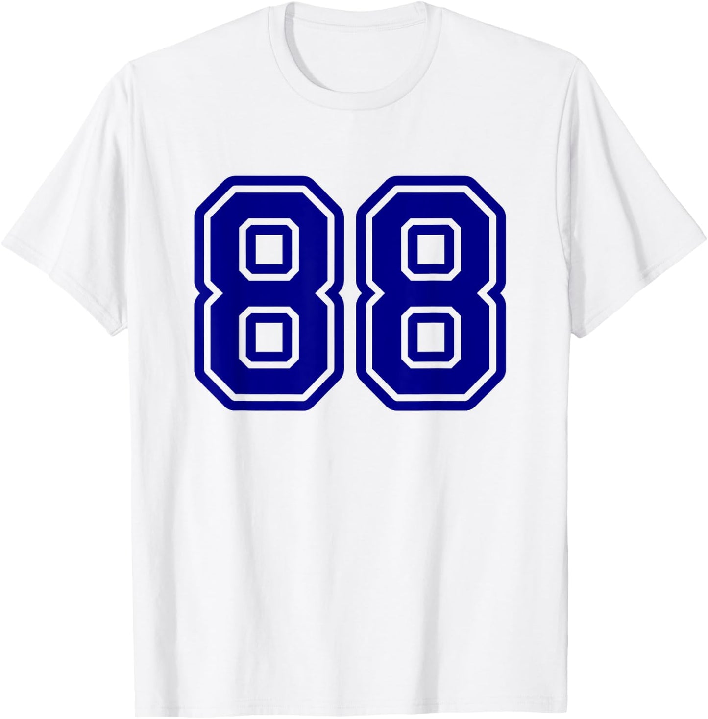 Number #88 Blue Varsity Number 88 T-Shirt - T-Shirt | White