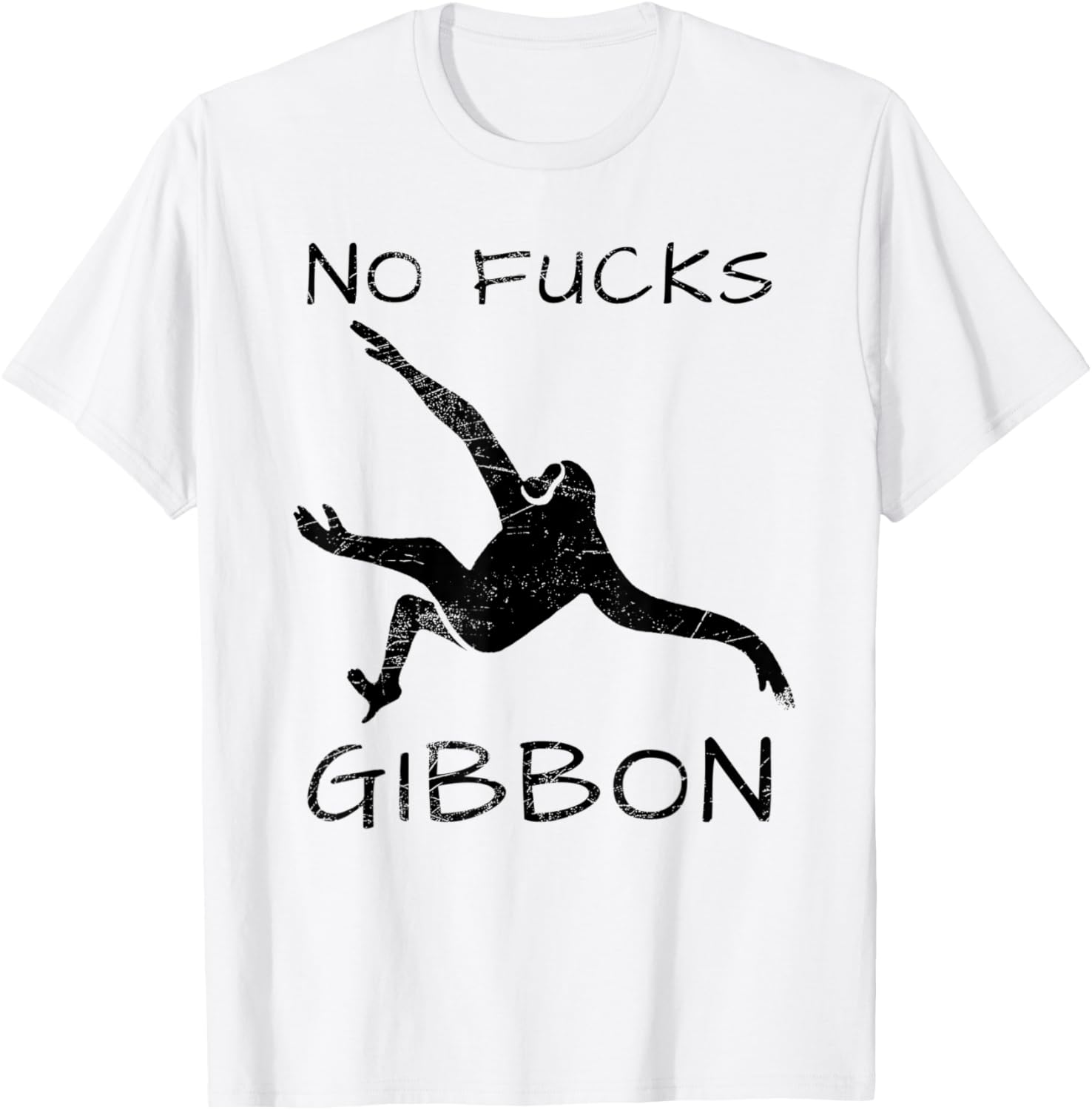 Gibbon Funny Ape Monkey Animal T-Shirt - T-Shirt | White