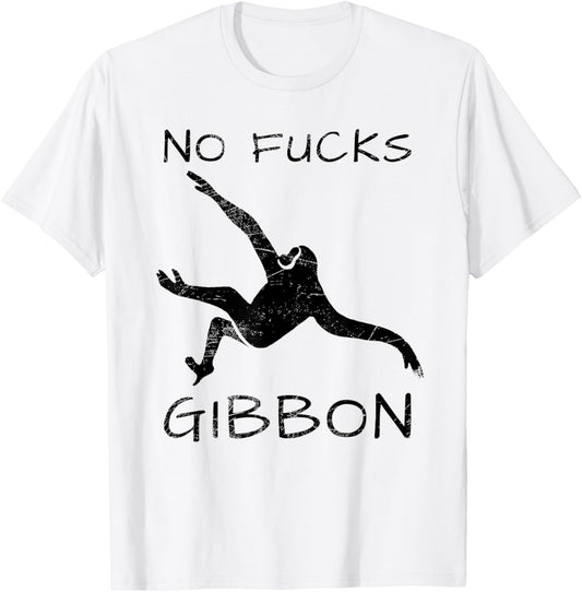 Gibbon Funny Ape Monkey Animal T-Shirt - T-Shirt | White