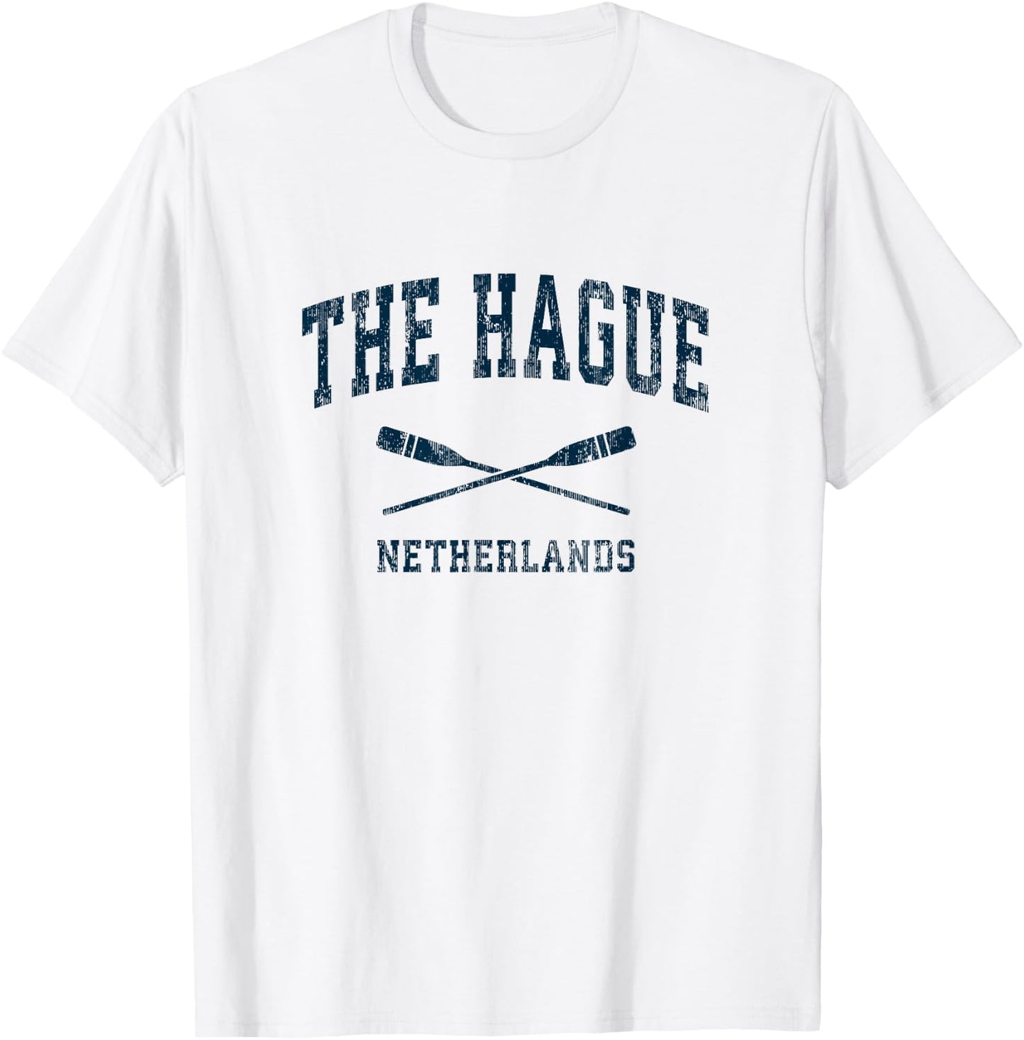 The Hague Netherlands Vintage Nautical Paddles Sports Oars T-Shirt - T-Shirt | White