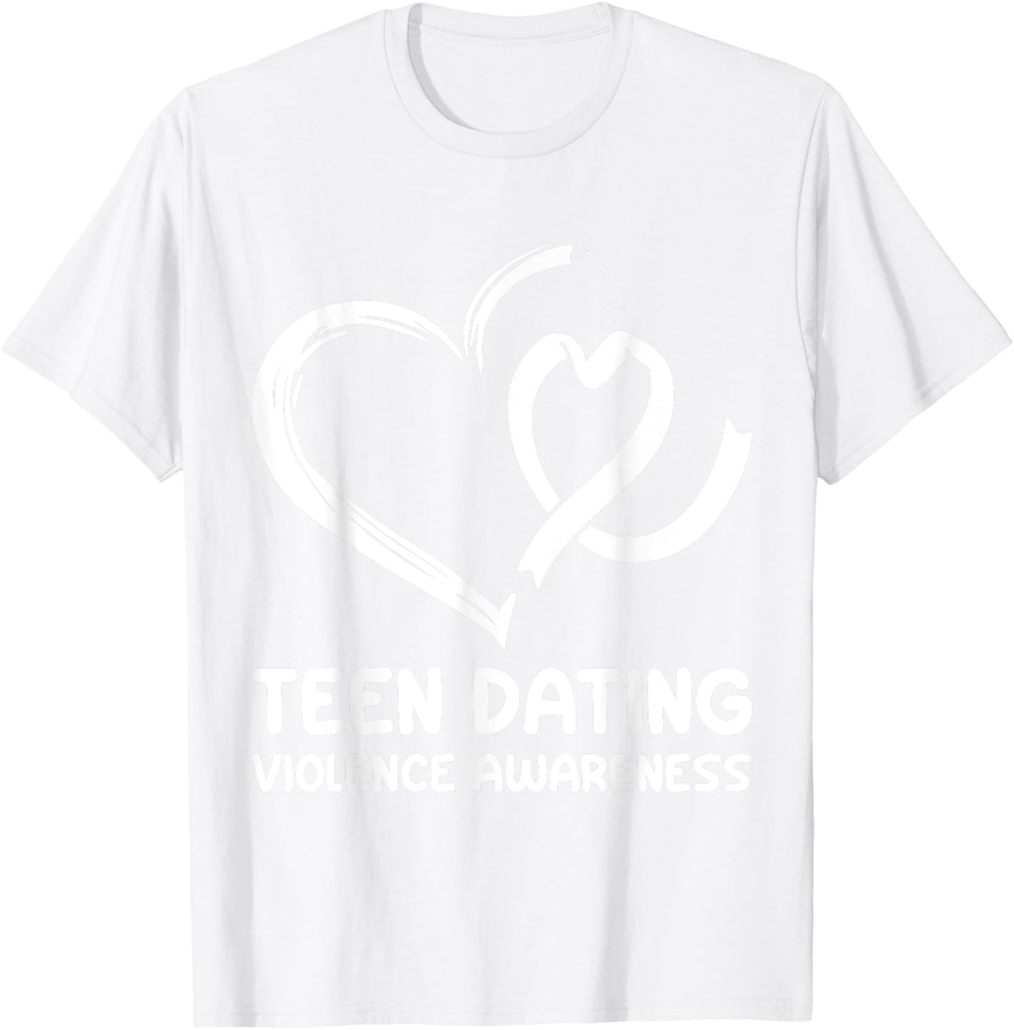 heart ribbon We Wear orange teen dating violence Awareness T-Shirt - T-Shirt | White