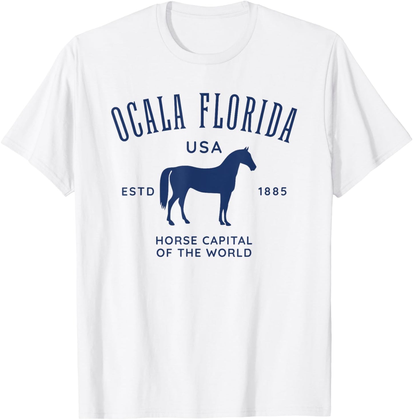 Ocala Florida USA Horse Capital Vintage Equestrian Design T-Shirt - T-Shirt | White