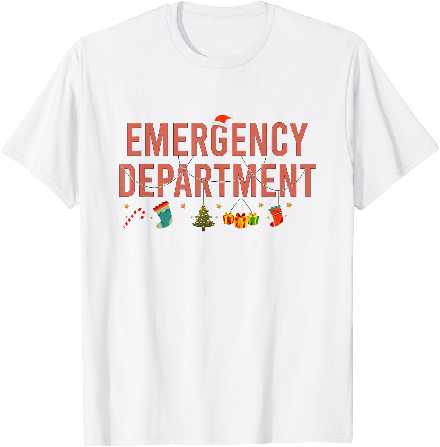 Emergency Department Christmas Emergency Nurse Christmas T-Shirt - T-Shirt | White
