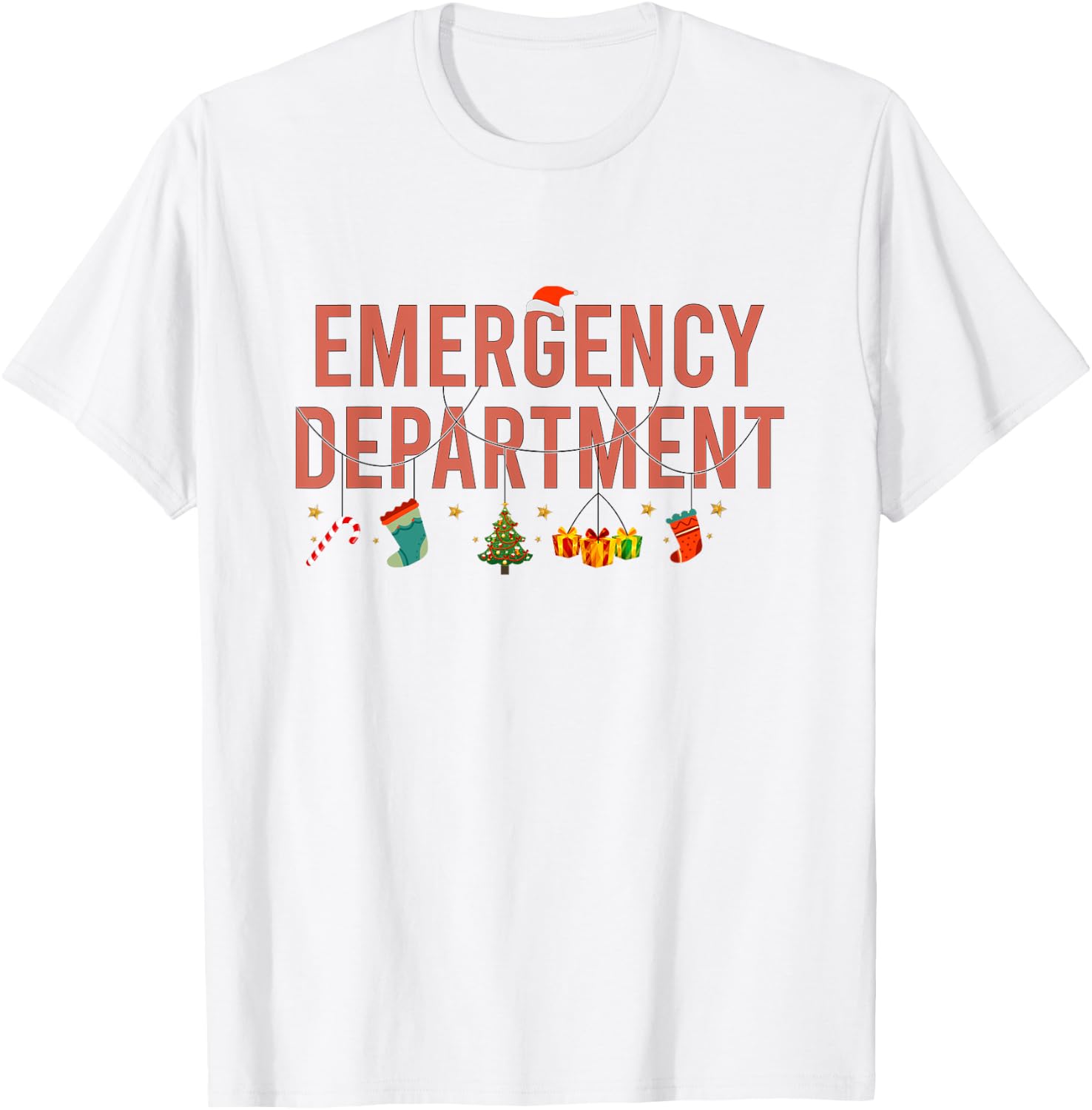 Emergency Department Christmas Emergency Nurse Christmas T-Shirt - T-Shirt | White