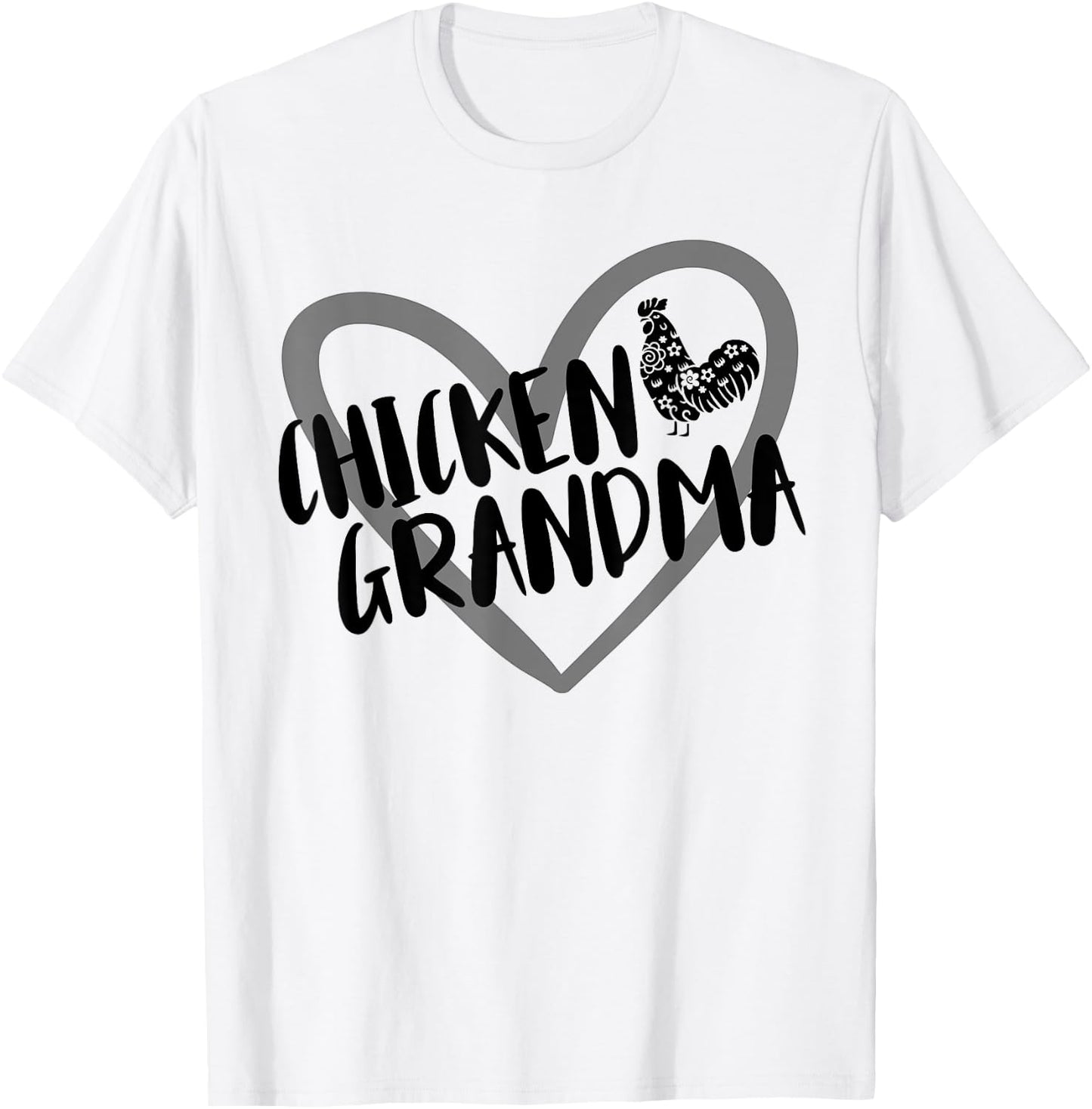 Chicken Grandma Heart Farmer Funny Chicken Lover T-Shirt - T-Shirt | White