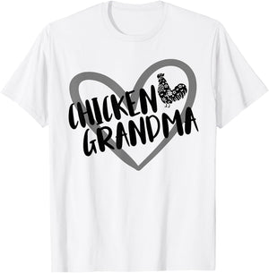 Chicken Grandma Heart Farmer Funny Chicken Lover T-Shirt - T-Shirt | White