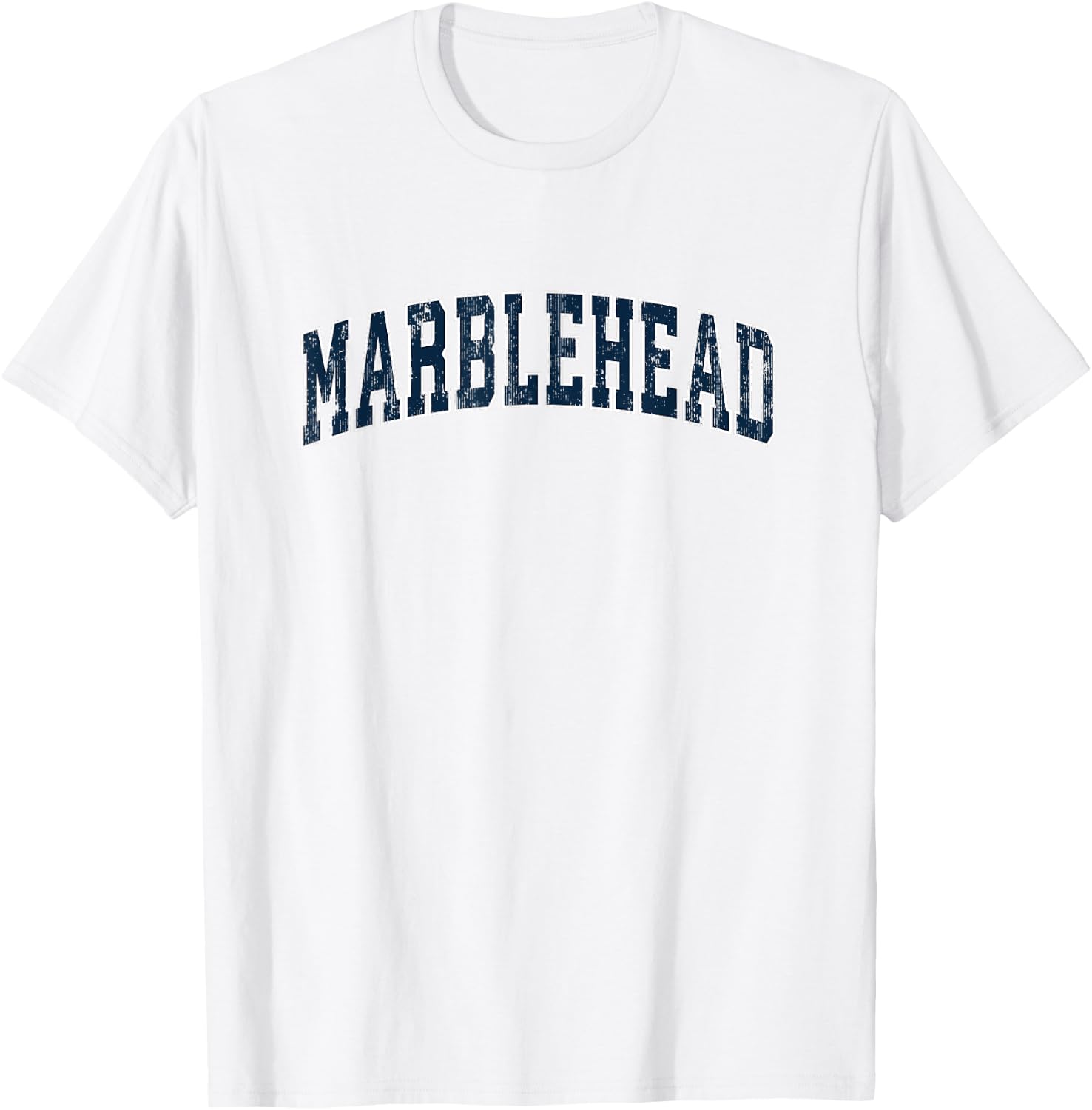 Marblehead Massachusetts MA Vintage Sports Design Navy Desig T-Shirt - T-Shirt | White