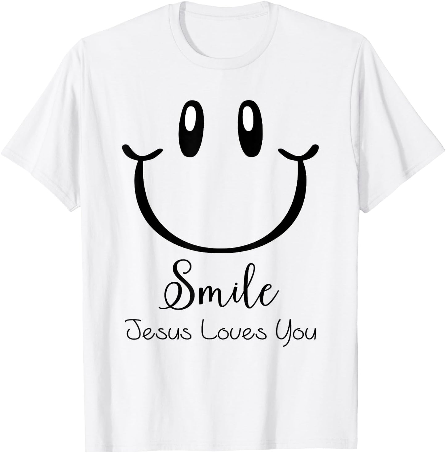 Smile Jesus Loves You: Kids & Adult Christian Faith Gospel T-Shirt - T-Shirt | White