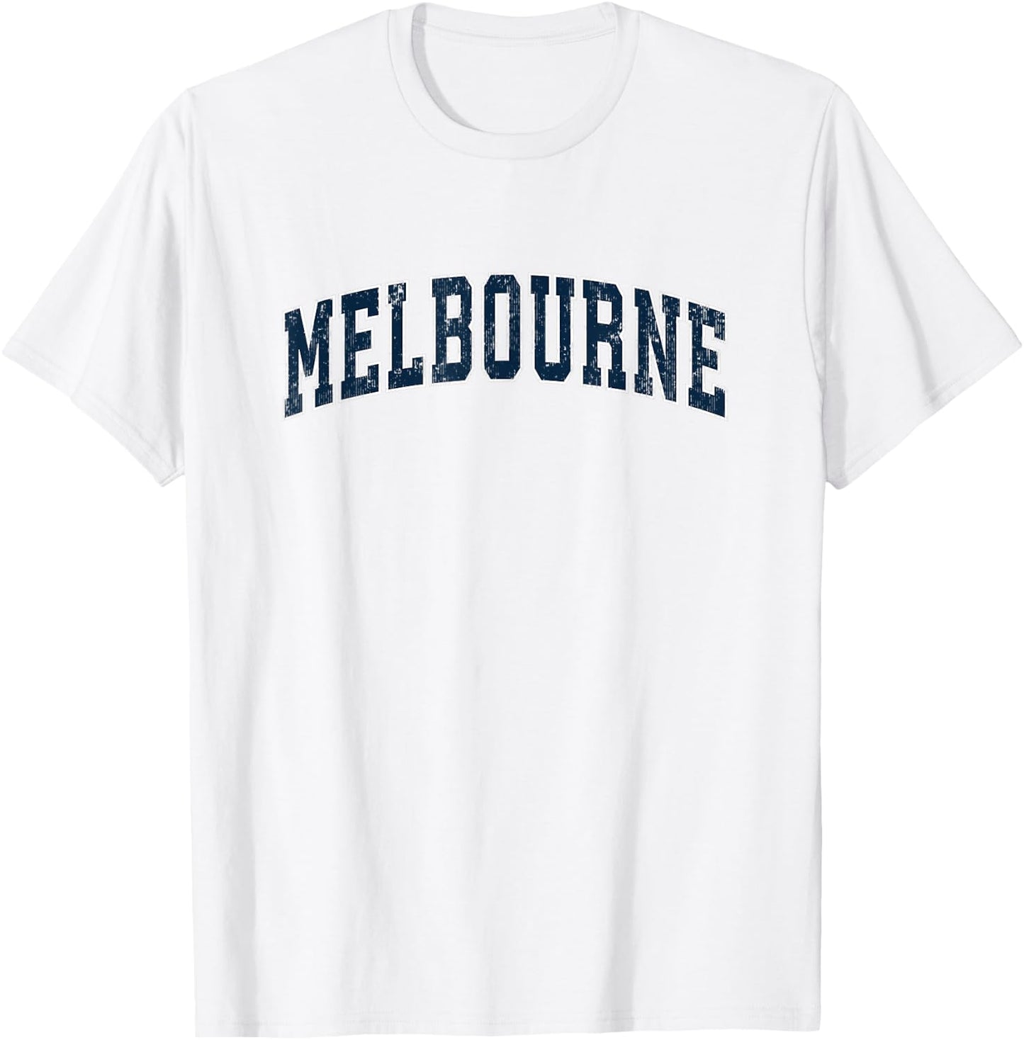 Melbourne Florida FL Vintage Sports Design Navy Design T-Shirt - T-Shirt | White