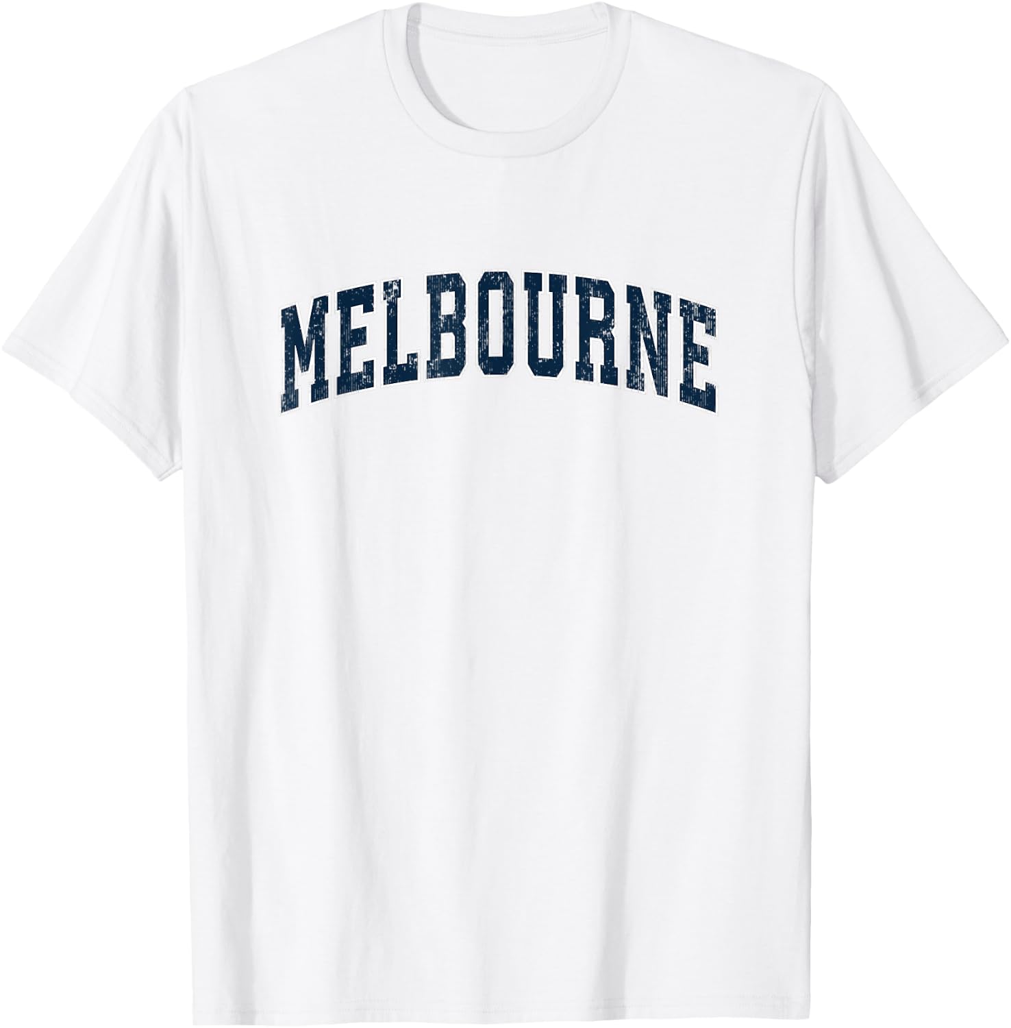 Melbourne Florida FL Vintage Sports Design Navy Design T-Shirt - T-Shirt | White