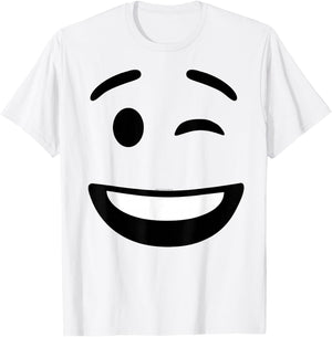 Winking Face Smile Instant Lazy Costume Icon T-Shirt - T-Shirt | White