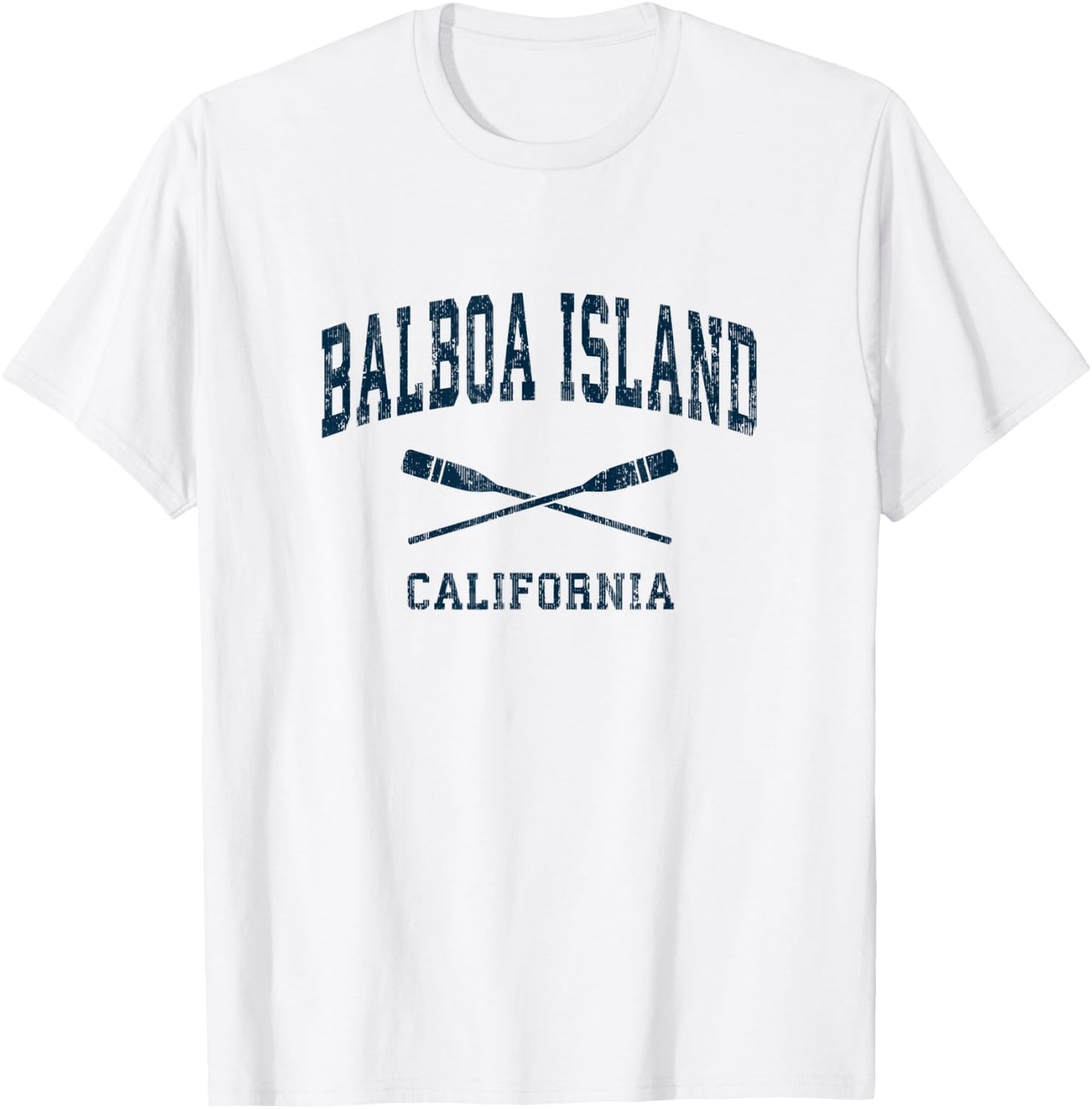 Balboa Island California Vintage Nautical Paddles Sports Oar T-Shirt - T-Shirt | White