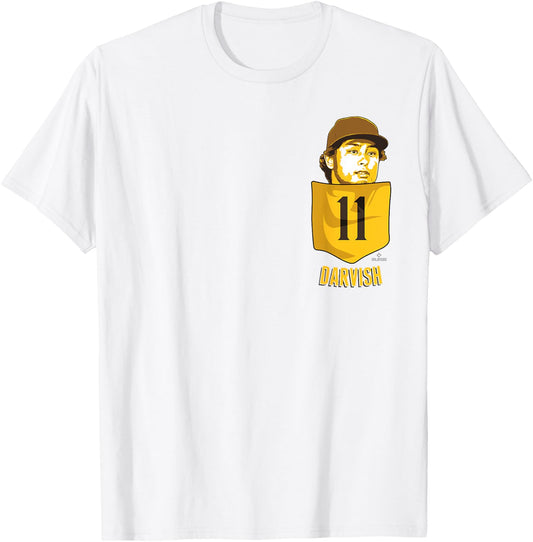 Yu Darvish San Diego Baseball Pocket MLBPA T-Shirt - T-Shirt | White
