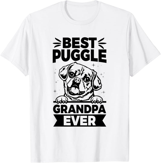 Best Puggle Grandpa ever Quote for a Puggle Grandpa T-Shirt - T-Shirt | White