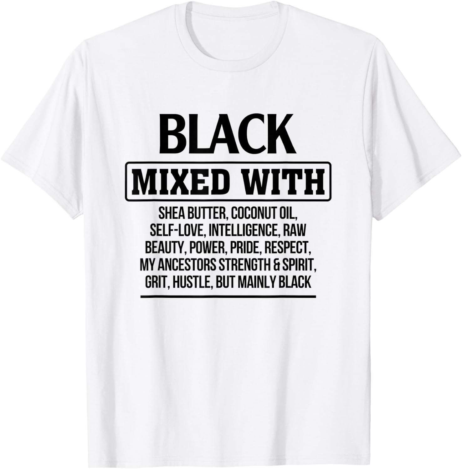 Black Mixed With Beauty Power Pride Proud Afro Black Girl T-Shirt - T-Shirt | White