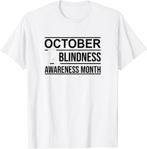 White Ribbon Blindness Awareness T-Shirt - T-Shirt | White