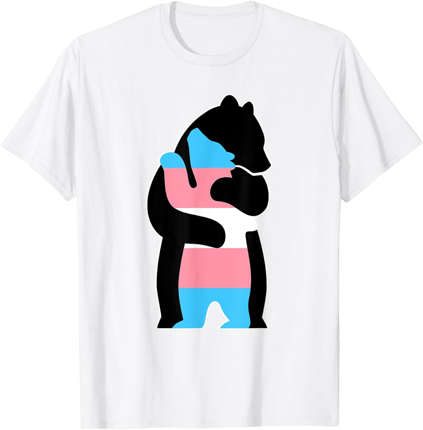 Trans Bear Hug Ally Pride T-Shirt - T-Shirt | White