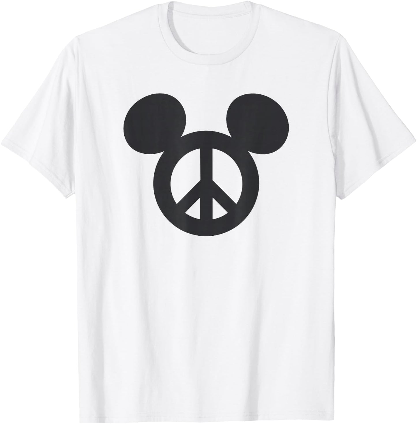 Disney Mickey And Friends Classic Peace Sign Mickey Logo T-Shirt - T-Shirt | White